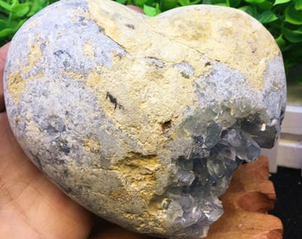 天然大型天然セレスタイトジオード ハート型/大型天然セレスタイト