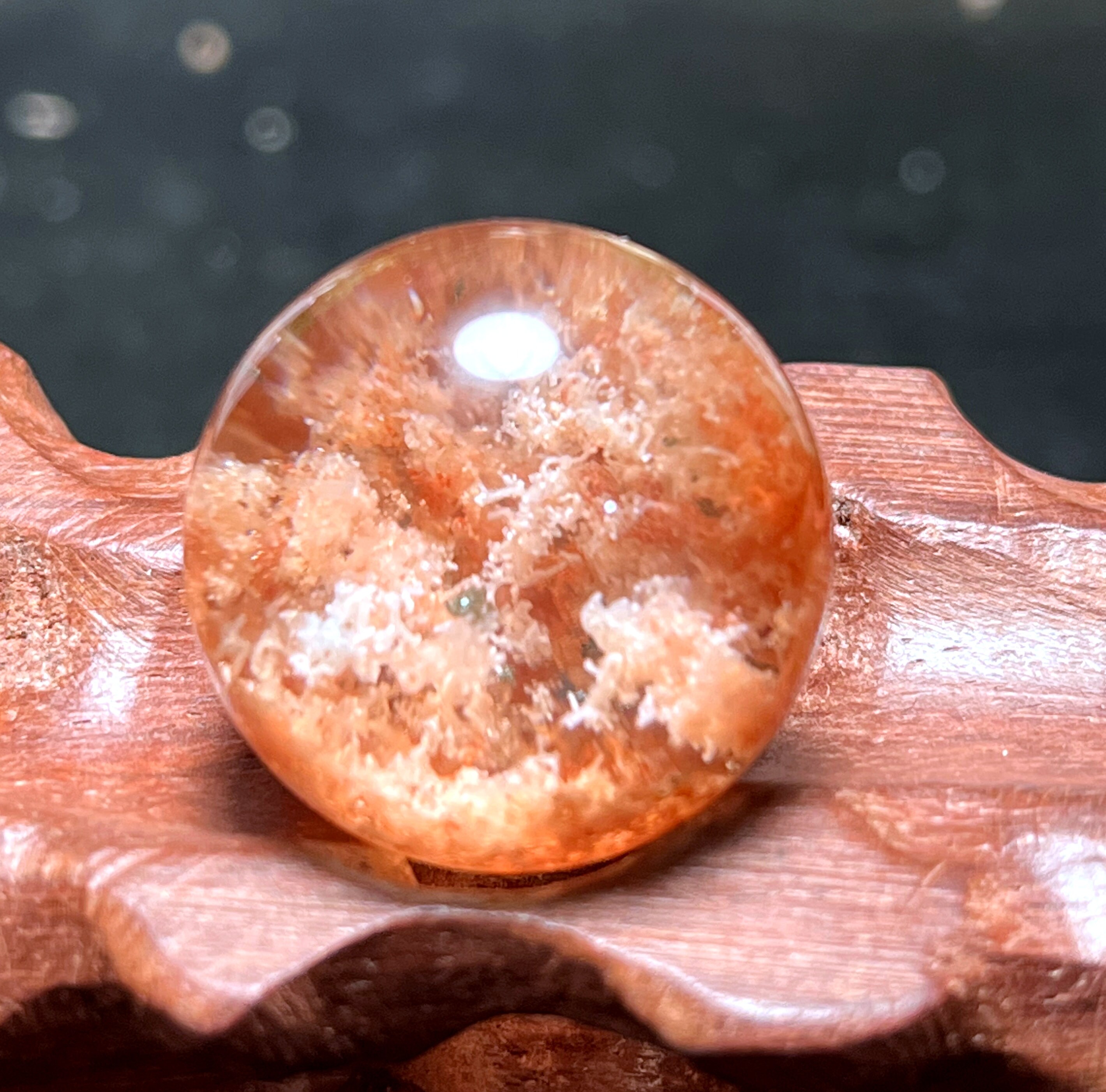 天然クリアガーデンファントムスフィア/ホワイトファントムクォーツ