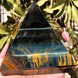 Natürliche Tigerauge Pyramide Pyramide/Quarz Pyramide/Chakra/Meditation/Energ/Selbststand/Energie Stein Verzierungen/Heilstein