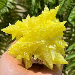 Top Natural Raw Crystal Specimen-Fascinating Yellow native Sulfur Crystal-Chakra-Meditation/specimen/Feng Shui/Healing crystal/Energy stone