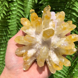 Angel Aura Quartz Himalaya Clear Abundance Quartz Cluster/White Abundance Quartz Cluster/Healing Crystal/Reiki/Meditation/self stand