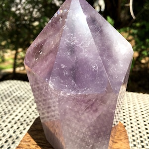 Large High Quality Natural Amethyst Polished Point/Amethyst Tower/Purple Crystal Ornaments/Amethyst stone decor/Special Gift/ 605g