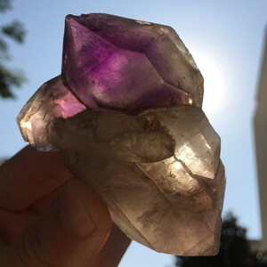 Best Natural Raw Large Chevron Banded Amethyst Quartz Point Stone Decor/Amethyst Quartz/specimen-142g-83x49x34mm#ZJ9