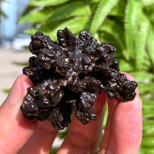 Large Raw black Crystal Carbonado/Black Carbonado/Quartz Cluster/Rough Black Abundance Crystal Plate/Healing Crystal/Reiki/Special gift