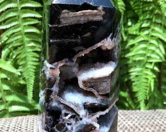 Punto de piedra de geoda de ágata natural/Rocas de piedra de ágata/Grupo de drusa de ágata/Especímenes de minerales/Decoración de spa de oficina en casa/Altar/Reiki/Meditación
