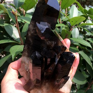 Top Large Raw black Crystal Cluster/Black Quartz Cluster/Quartz Cluster/Rough Black Abundance Crystal Plate/Healing Crystal/Energy