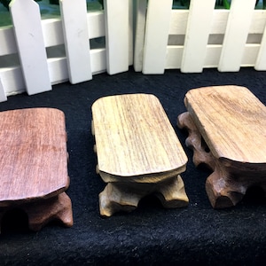 Hand Carved Rectangle Wooden Stand/Handmade wood Base