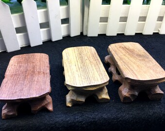 Hand Carved Rectangle Wooden Stand/Handmade wood Base