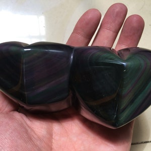 Natural Extra Large Ice Rainbow Sheen Obsidian-heart-shaped/Obsidian Display/Valentines Box Ideas/Energy stone/Special Gift/Decorative stone