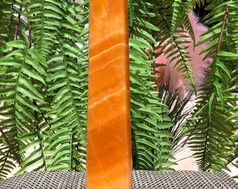 Natural Large yellow  Calcite Crystal Quartz point/yellow Calcite Crystals/ Orange Calcite Crystal/Flame Banded Calcite Stone/Healing Stone