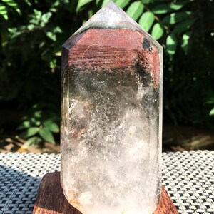 Rare Natural Large Included Garden Green Phantom Quartz Tower /Scenic Quartz Point/lodalite/energy stone/healing crystal/special gift
