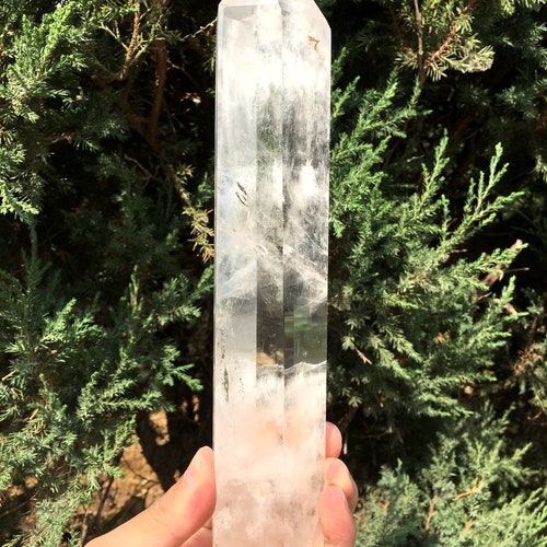 Natural Himalaya Rainbow Clear Crystal Quartz top Point/White Crystal Tower/Crystal Tower/Crystal grid/Special gift/Meditation Stone/self stand