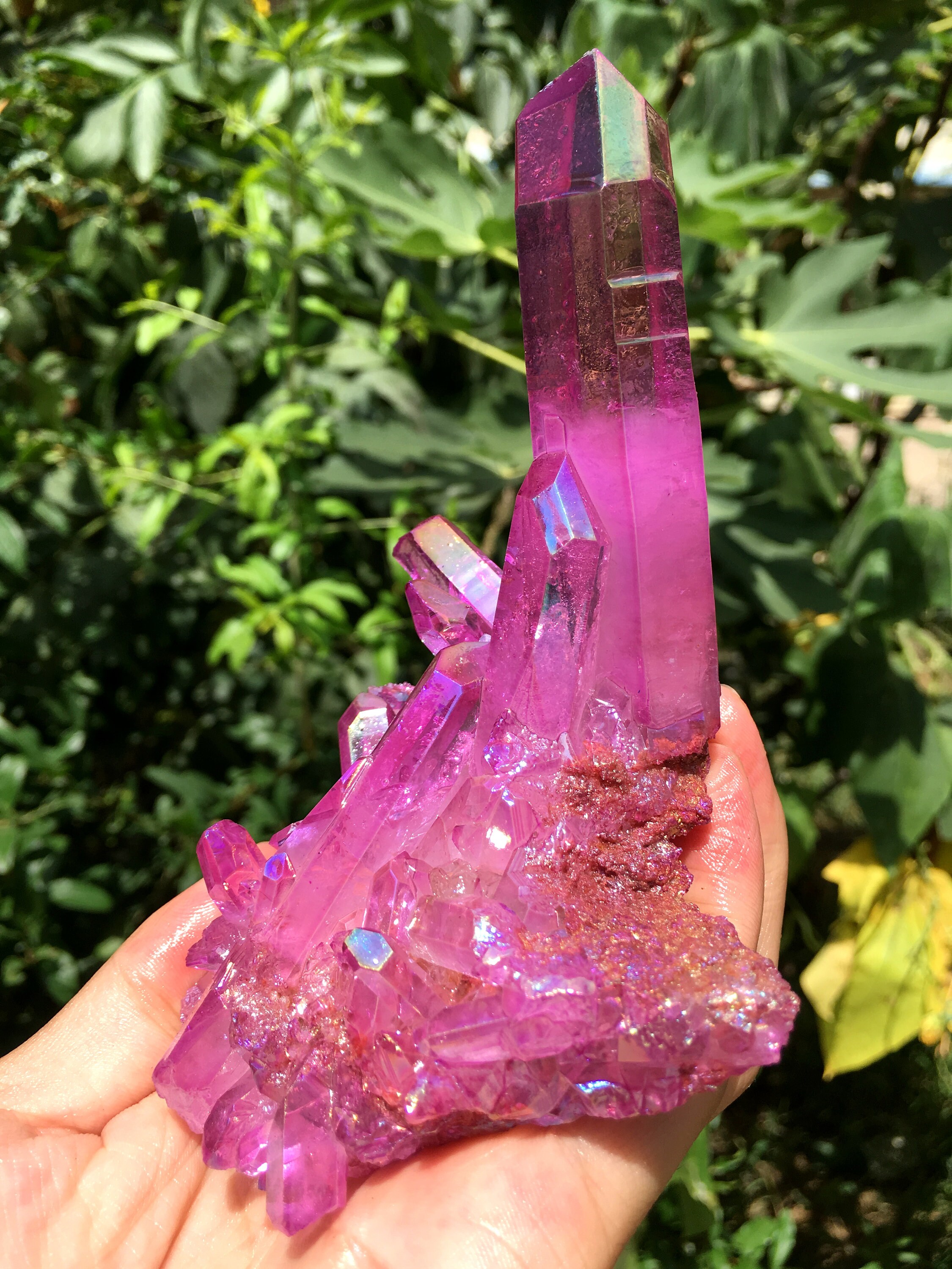 Pink Aura Quartz Crystal Cluster/angel Aura Quartz Crystal Etsy