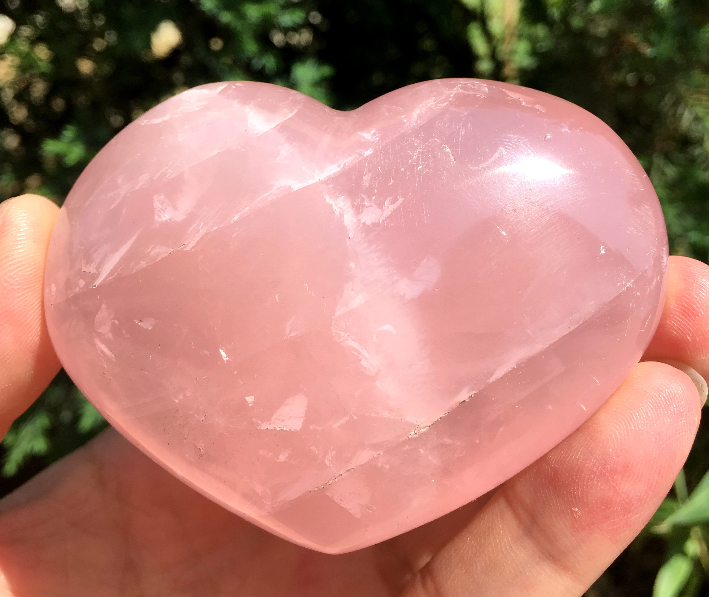 Clear Rainbow Rose Quartz Crystal heart/Pink Quartz Crystal Etsy