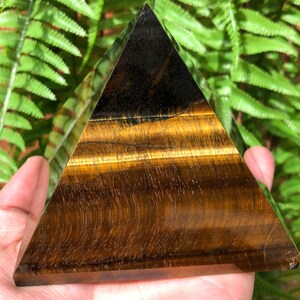 Natürliche Tigerauge Pyramide/Quarz Pyramide/Chakra/Meditation/Energ/Selbstständer/Energiestein Ornamente/Heilstein