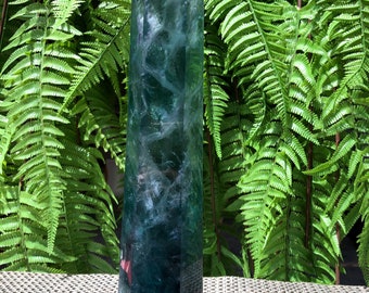 high quality Rainbow Fluorite Crystal Tower Point/Fluorite Tower/Banded Fluorite/Crystal Wand/Obelisk/Fluorite Generato/Healing Crystal