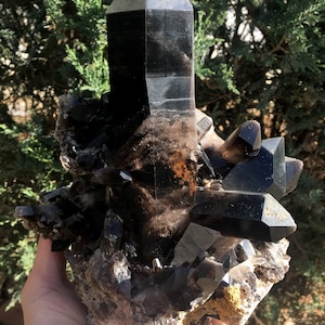 Top Large Raw Black Crystal Cluster/Black Quartz Cluster/Quartz Cluster/Rough Black Abundance Crystal Plate- 2200g
