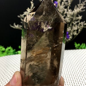 Rare Natural Large Included Garden Green Phantom Quartz Tower /Scenic Quartz Point/lodalite/energy stone/healing crystal/special gift