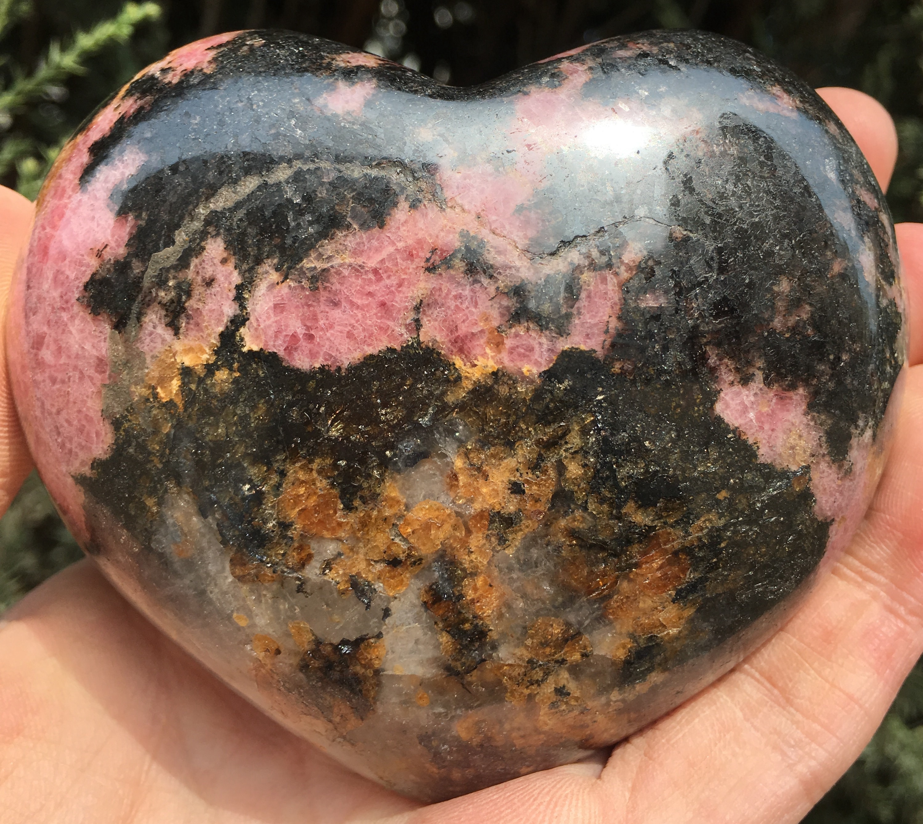 Large Pink and Black Rhodonite Crystal Heart pink Rhodonite Stone energy Stone decoration gift aura Stone healing Stone chakra Healing Etsy Canada