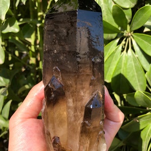 Top Large Raw black +yellow Crystal Cluster/Black Quartz Cluster/Quartz Cluster/Rough Black Abundance Crystal Plate/Healing Crystal/Energy