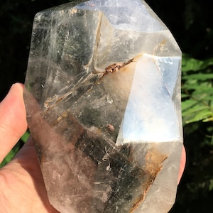 Rare Natural Large Included Garden Green Phantom Quartz Tower /Scenic Quartz Point/lodalite/energy stone/healing crystal/special gift