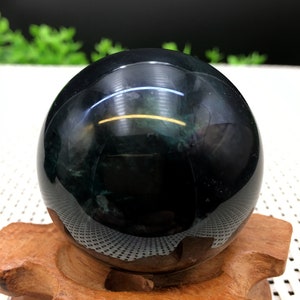 Natural Extra Large Green Fluorite Crystal Quartz Sphere/Clear Green Fluorite Ball/Healing Stone/Reiki/Chakra/Zen/Decoration/Gift for Her