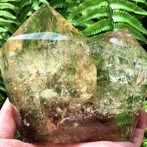 Natural Large transparent headed Yellow citrine crystal quartz point/citrine tower/special gift/healing crystal/Feng Shui /energy stone