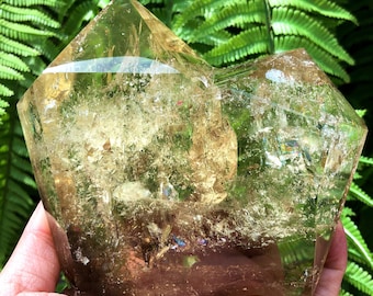 Natural Large transparent headed Yellow citrine crystal quartz point/citrine tower/special gift/healing crystal/Feng Shui /energy stone