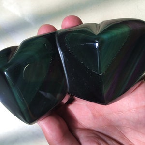 Natural Extra Large Ice Rainbow Sheen Obsidian-heart-shaped/Obsidian Display/Valentines Box Ideas/Energy stone/Special Gift/Decorative stone