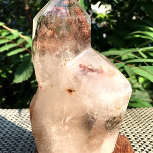 Rare Natural Large Included Garden Green+brown Phantom Quartz Tower /Scenic Quartz Point/lodalite/energy stone/healing crystal/special gift