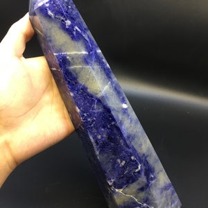 Polished LARGE Blue Sodalite Crystal Tower/Healing Crystal/Blue Crystal Stone/Gift for Mom/Healing Stone/Decor/Decoration/Chakra/Reiki
