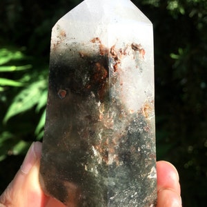 Rare Natural Large Included Garden Green Phantom Quartz Tower /Scenic Quartz Point/lodalite/energy stone/healing crystal/special gift