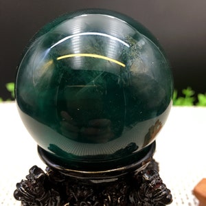 Natural Extra Large Green Fluorite Crystal Quartz Sphere/Clear Green Fluorite Ball/Healing Stone/Reiki/Chakra/Zen/Decoration/Gift for Her