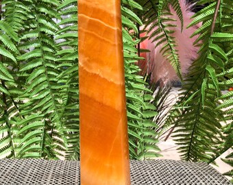 Natural Large yellow  Calcite Crystal Quartz point/yellow Calcite Crystals/ Orange Calcite Crystal/Flame Banded Calcite Stone/Healing Stone