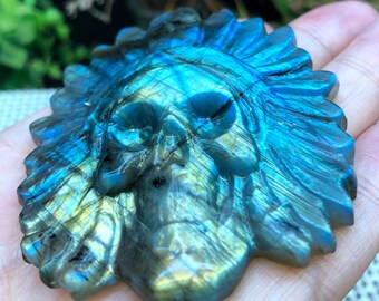 Hand carved Labradorite Indian/Shiny Polished Labradorite /Jewelry/Chakra Reiki/Home Decor/collectibles/Decoration/Gift for Her/Energy stone