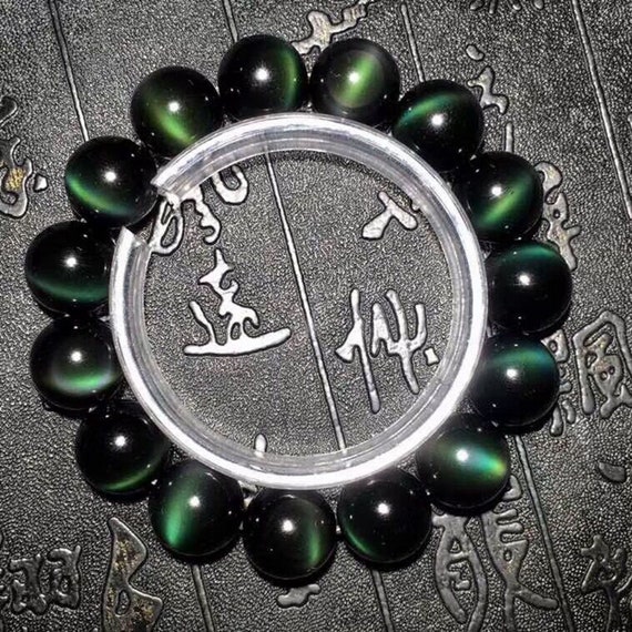 Green eye sale obsidian healing bracelet