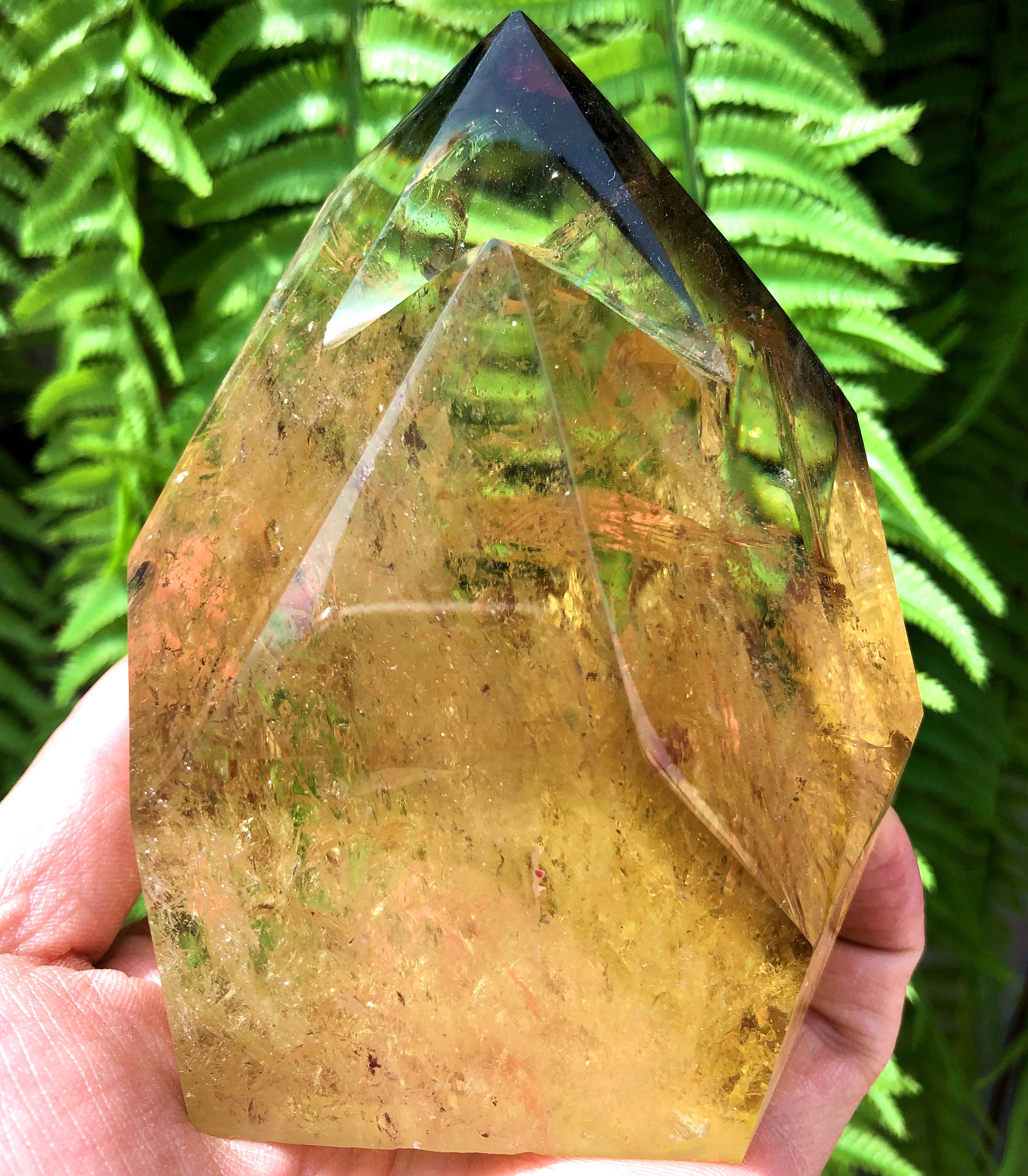 Natural Large Transparent Headed Yellow Citrine Crystal Quartz Point/Citrine Tower/Special Gift/Healing Crystal/Feng Shui /Energy Stone