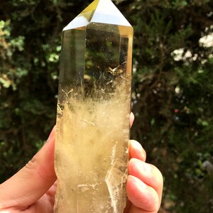 Natural Large transparent headed Yellow citrine crystal quartz point/citrine tower/special gift/healing crystal/Feng Shui /energy stone