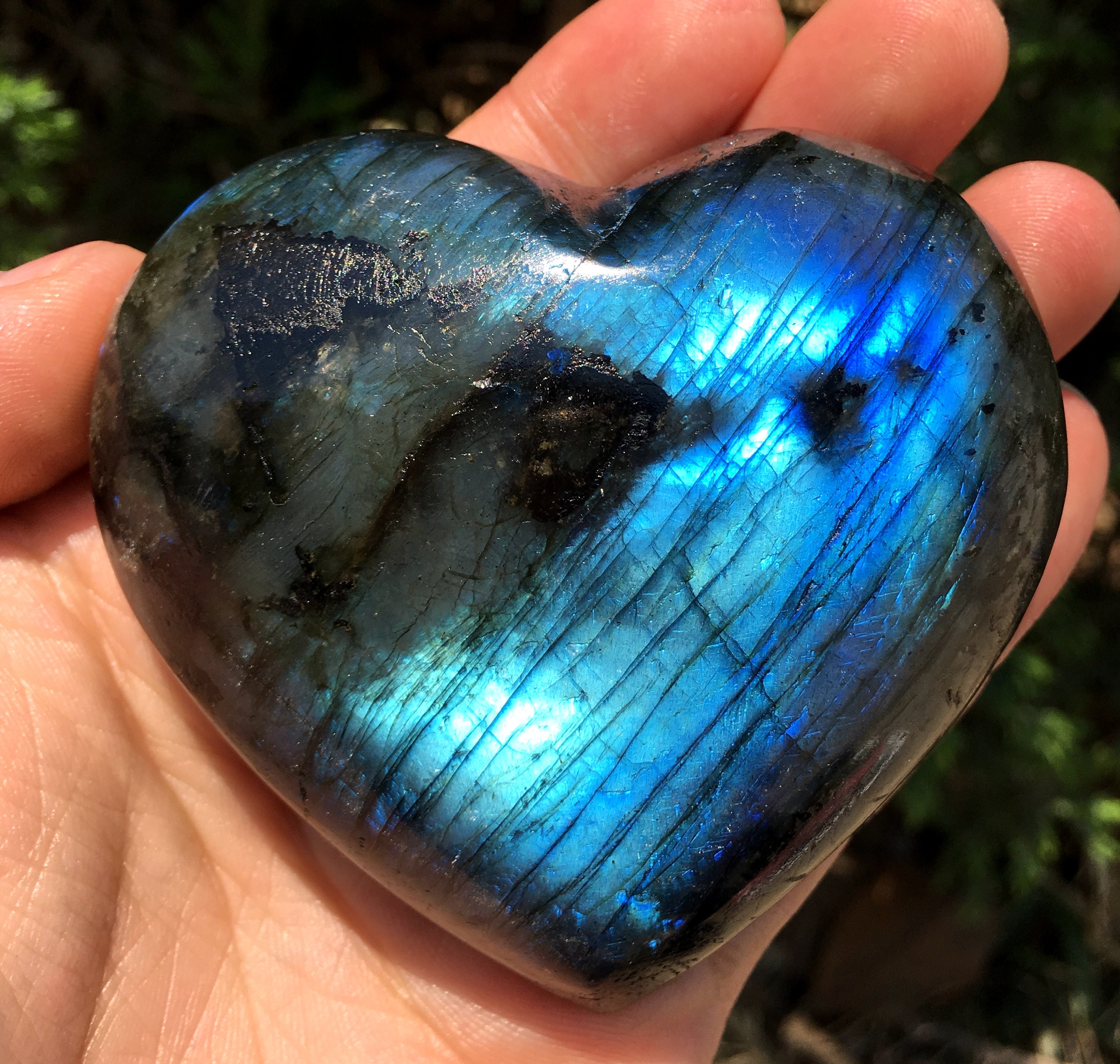 Rainbow Heart Shaped Labradorite Stone/Labradorite Crystal/Labradorite Heart/Gemstone Heart/Hand Carved Heart/Love /Special Gift