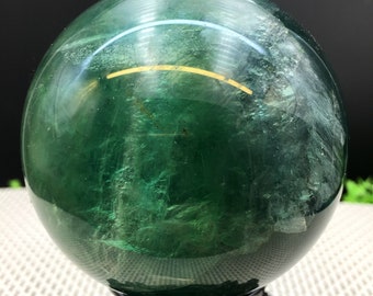 Natural Extra Large Green Fluorite Crystal Quartz Sphere/Clear Green Fluorite Ball/Healing Stone/Reiki/Chakra/Zen/Decoration/Gift for Her