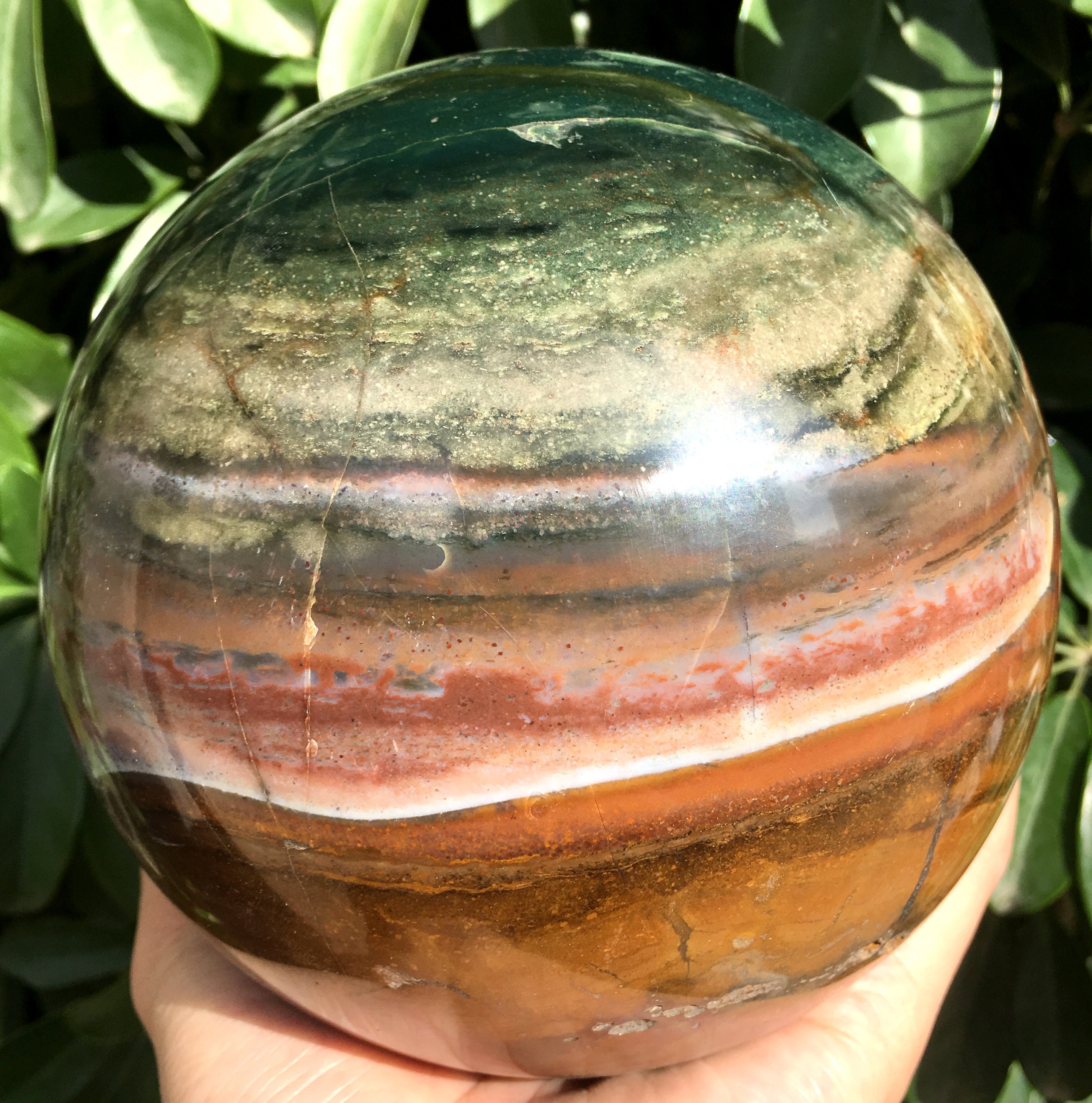 Natural Large Ocean Jasper Crystal Ball/Palm Stones Ball/Chakra/Reiki/Zen/Feng Shui/Meditation/Special Gift/Healing Crystal