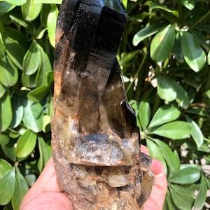 Top Large Raw black Crystal Cluster/Black Quartz Cluster/Quartz Cluster/Rough Black Abundance Crystal Plate/Healing Crystal/Energy
