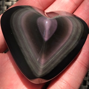 Natural Extra Large Ice Rainbow Sheen Obsidian-heart-shaped/Obsidian Display/Valentines Box Ideas/Energy stone/Special Gift/Decorative stone