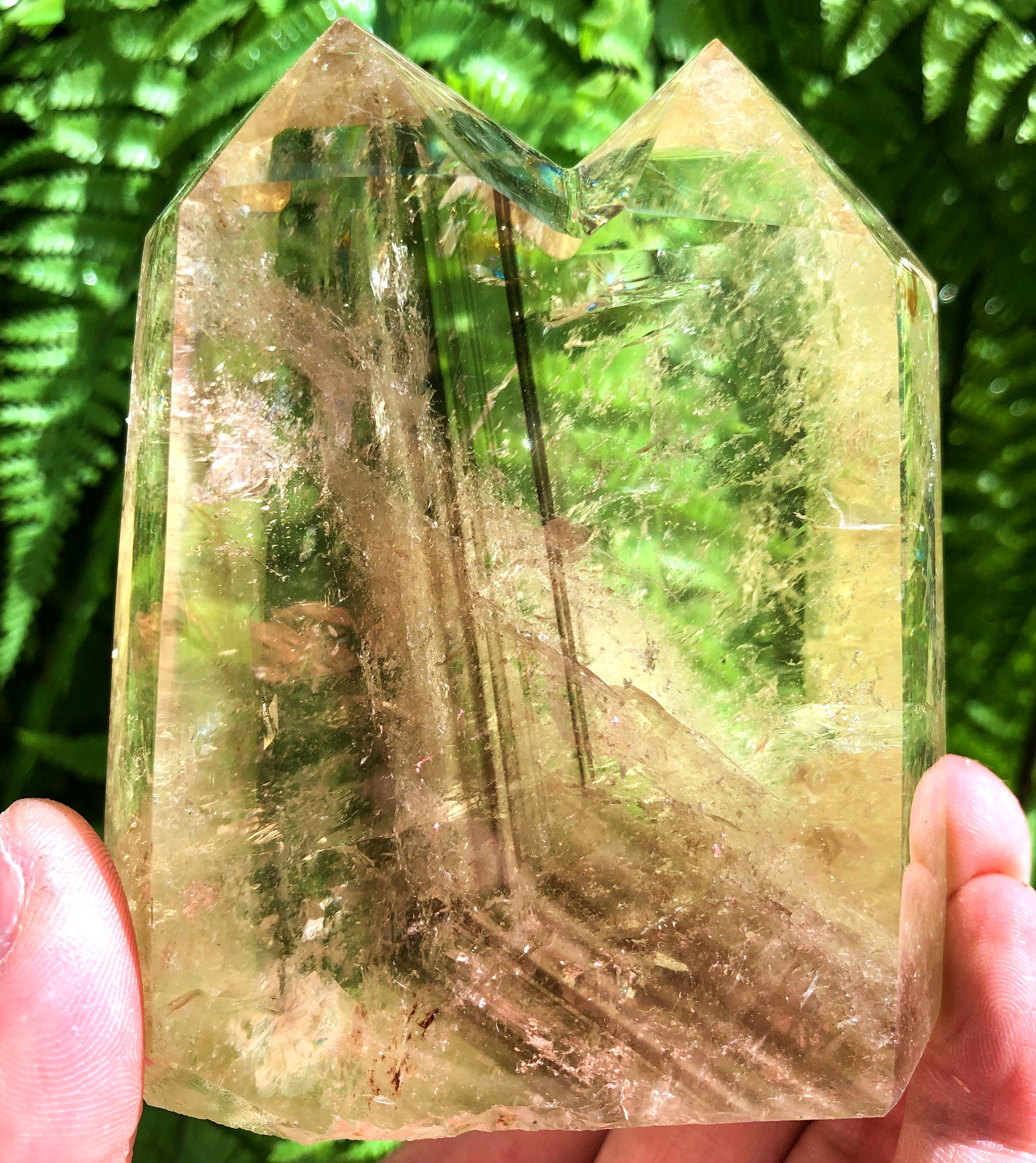 Natural Large Transparent Headed Yellow Citrine Crystal Quartz Point/Citrine Tower/Special Gift/Healing Crystal/Feng Shui /Energy Stone