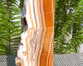 Natural Large yellow  Calcite Crystal Quartz point/yellow Calcite Crystals/ Orange Calcite Crystal/Flame Banded Calcite Stone/Healing Stone