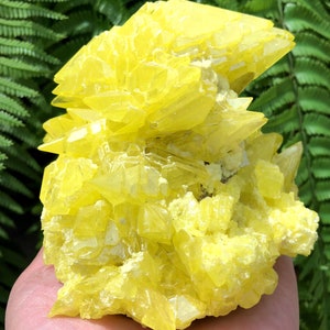 Top Natural Raw Crystal Specimen-Fascinating Yellow native Sulfur Crystal-Chakra-Meditation/specimen/Feng Shui/Healing crystal/Energy stone