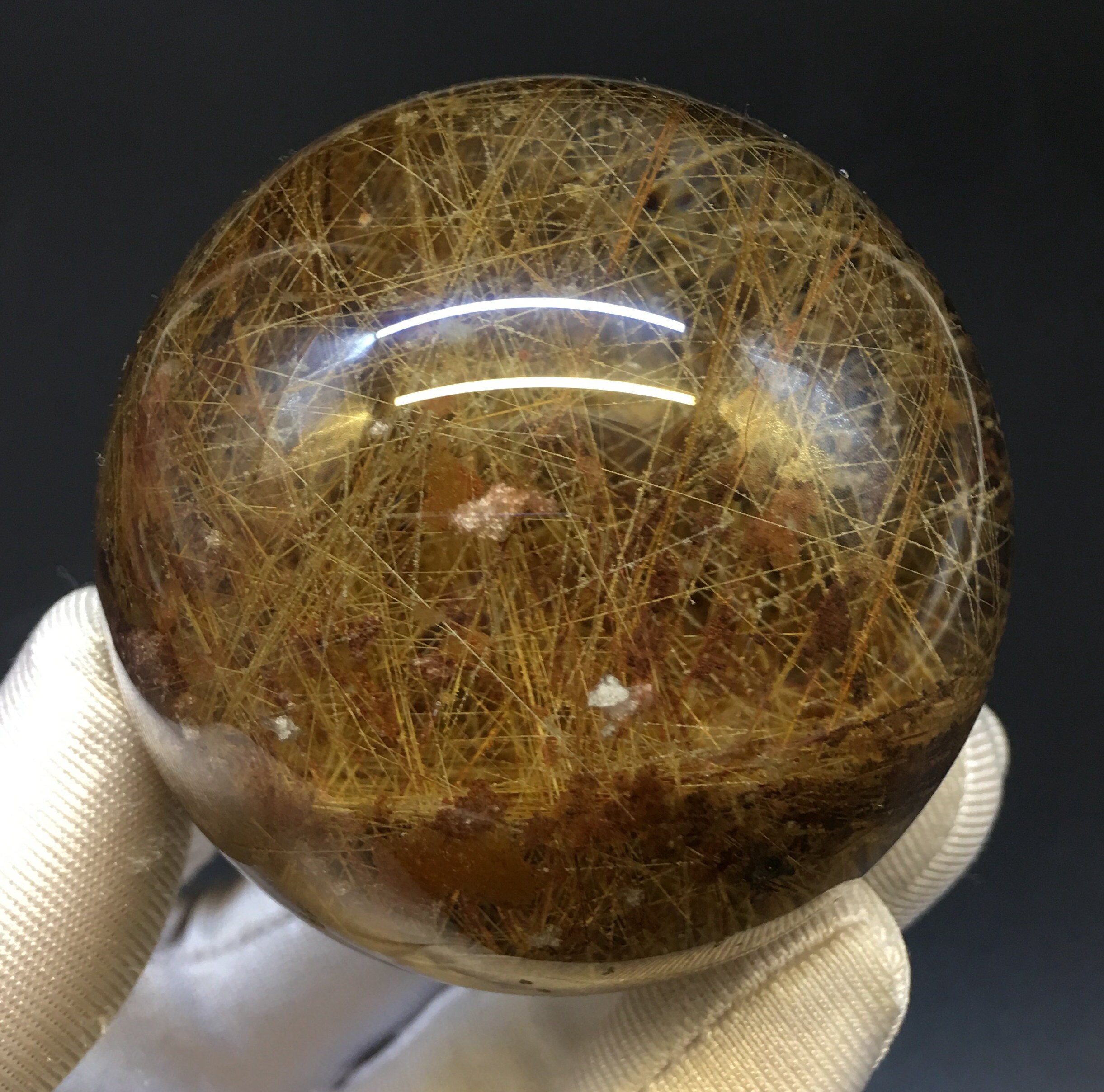 TOP Rare Golden Rutilated Quartz Crystal Sphere/golden Threads - Etsy