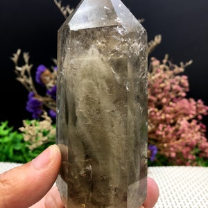 Rare Natural Large Included Garden Green Phantom Quartz Tower /Scenic Quartz Point/lodalite/energy stone/healing crystal/special gift