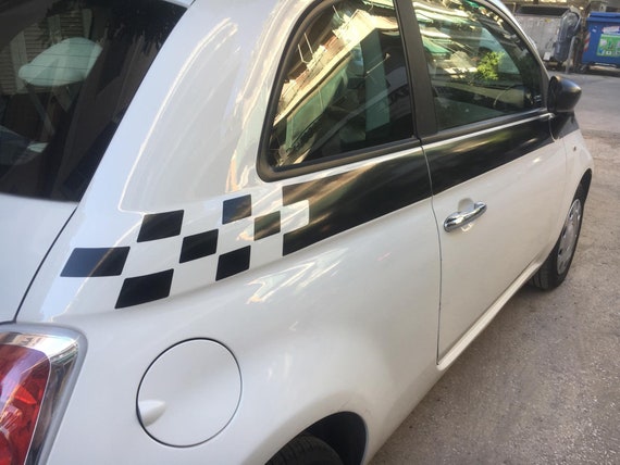 Set 2 X Black Or Red Stripes Decal Vinyl Stickers Fits Fiat Etsy