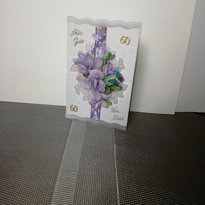 Geburtstagskarte, lila Blume,60